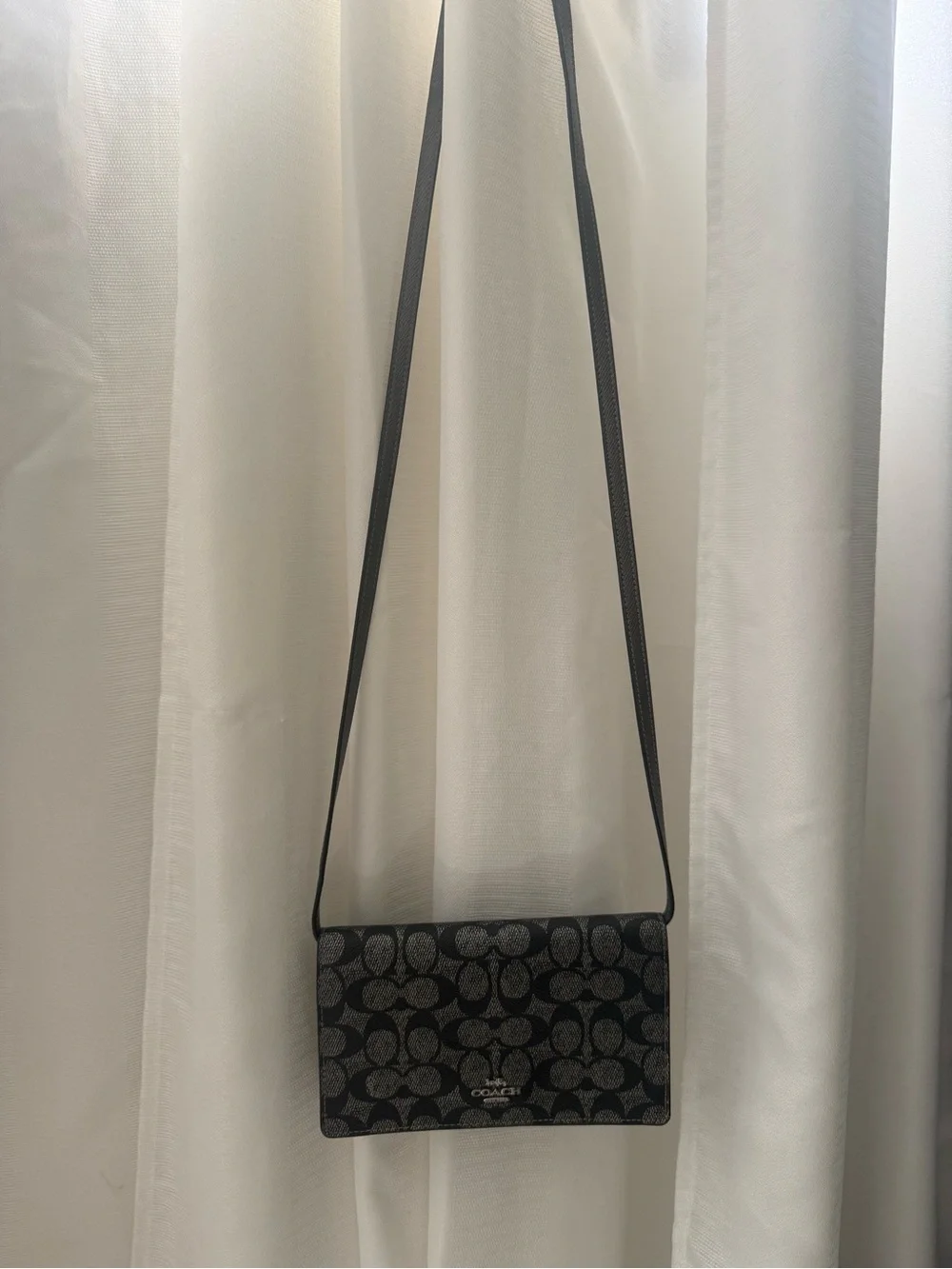 Coach Black Signature Jacquard Crossbody Bag